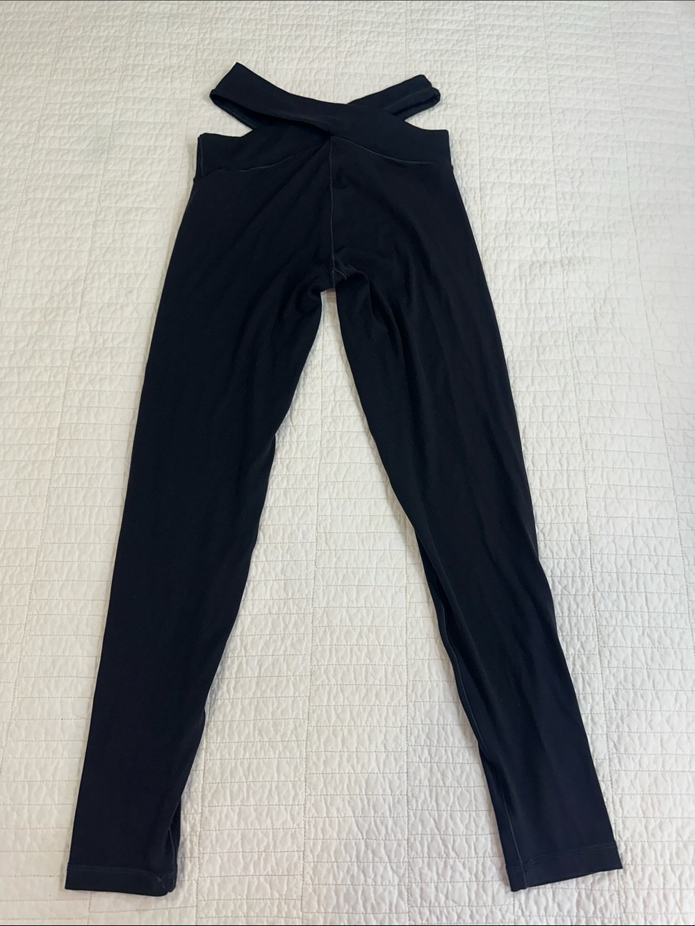 OFFLINE Aerie Small Cross Over Cut Out Waist Black Legging Strappy Waist Yoga - Picture 5 of 5